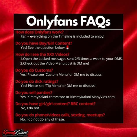 Onlyfans FAQ, Custom, Tip Menu : r/onlyfansadvice